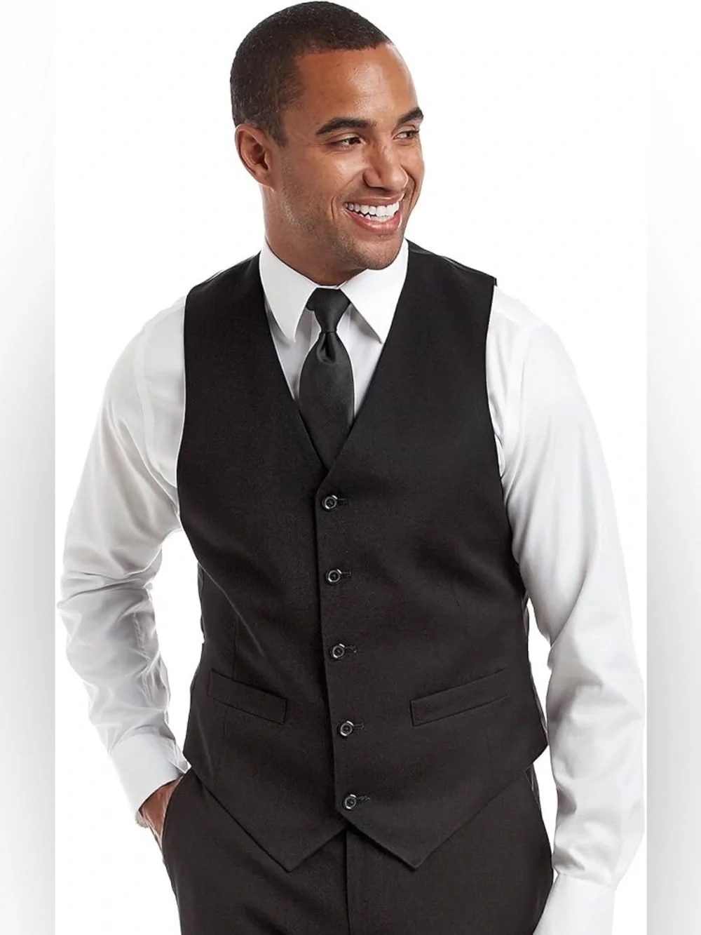 NWT Dockers Men's Black Suit Vest Large‎ Business Casual Formal Minimalist Work